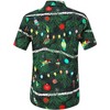 Halloween Men's Floral Print Button-Down Shirt Men's Hawaiian Floral Shirts Tropical Holiday Beach Shirt - 3 of 4
