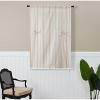 Kate Aurora Country Farmhouse Cotton Striped Tie Up Window Curtain - 63 in. Long - Taupe - 2 of 4