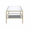 Square Mirrored Coffee Table with Metal Frame and Open Storage for Living Room or Lounge - 3 of 4
