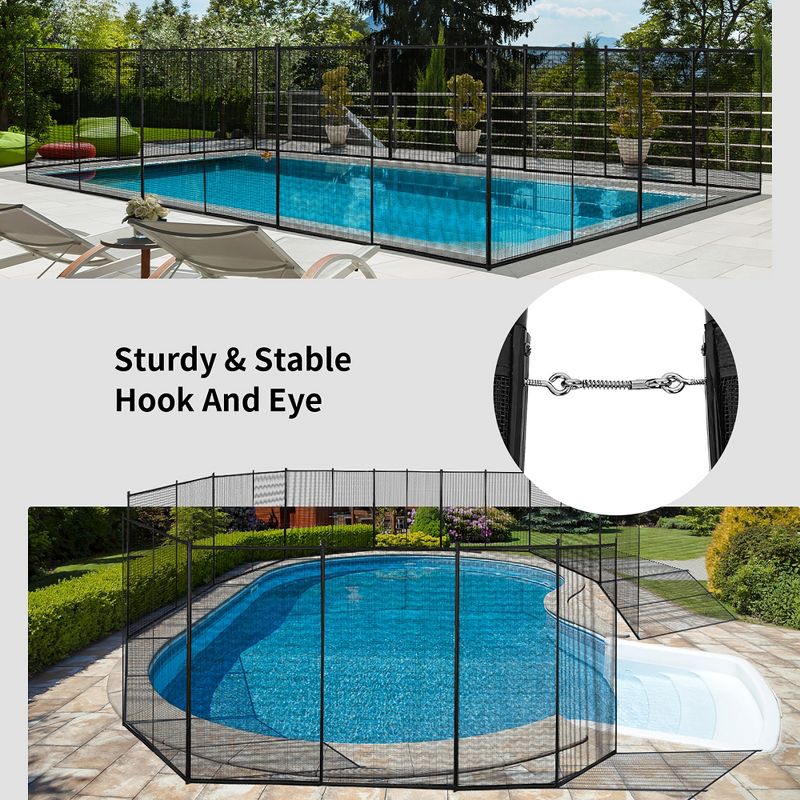 Costway In-Ground Swimming Pool Safety Fence Section Accidental Drowning Prevent 4'x12', 3 of 11