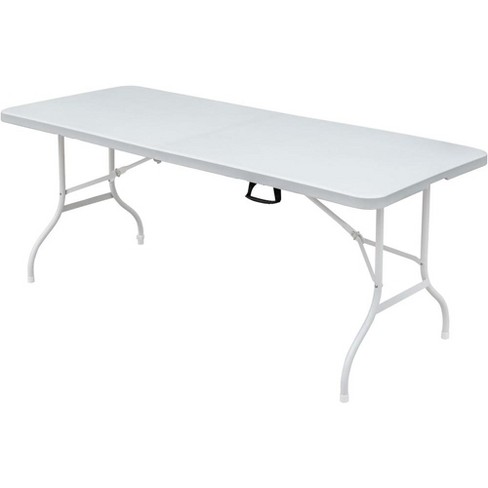 Folding Table 6 Foot Portable Table Plastic Folding Table With Adjustable Height For Dining Picnic Party Camping White Target