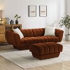 MINIMORE Modern Style 88.2''W Charlotte 3Seater Chesterfield Sofa with Ottoman Set - 2 of 4