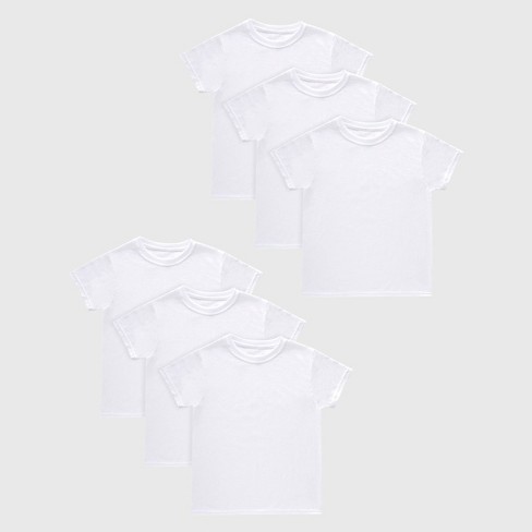 Hanes Boys' 5pk Crew Neck T-shirt - White : Target