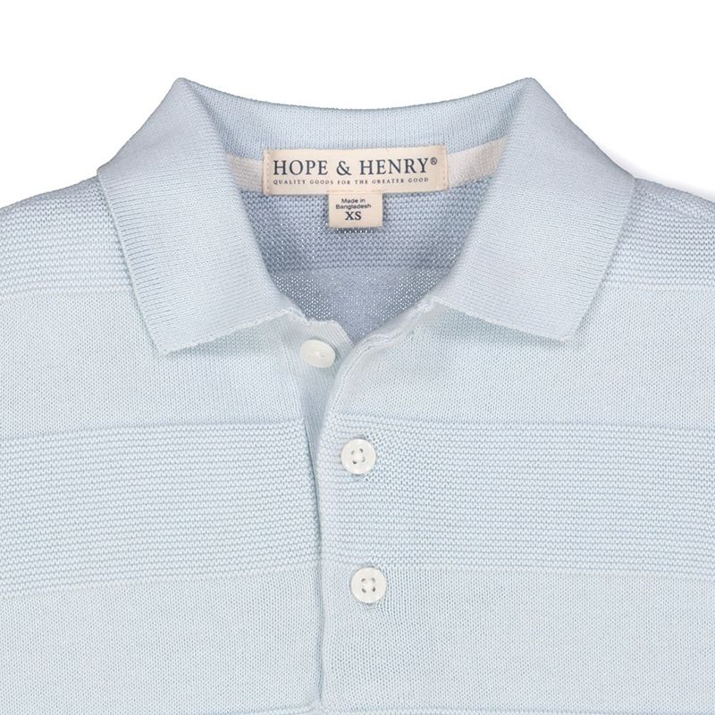 Hope & Henry Boys' Organic Short Sleeve Sweater Polo, Infant, 2 of 5