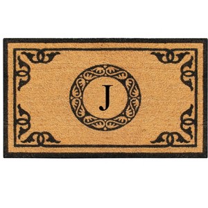 A1HC Natural Coir Door Mat 24x39, Anti-Shed Treated Durable Doormat for Outdoor Entrance Monogrammed - 1 of 4