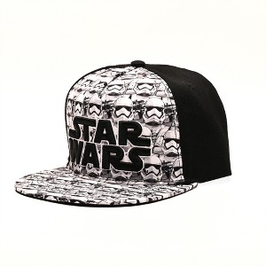 Disney Star Wars adult Embroidered Logo and Stormtrooper All Over Snapback Baseball Hat - 1 of 4