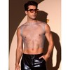 INSPIRE CHIC Men's Festival Fishnet Sheer Sparkly Rhinestone Tank Tops - 2 of 4