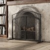 Famapy Black Iron Fireplace Screen with Tool Set Fireplace Guard Foldable with Double Doors Safety/Style/Function for Indoor/Outdoor Fire Pits - 3 of 4