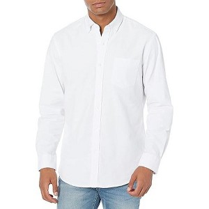 Men's Long Sleeve T-Shirt Fall Summer Casual Button Down Collar Solid Shirts Top Blouse with Pocket - 1 of 2