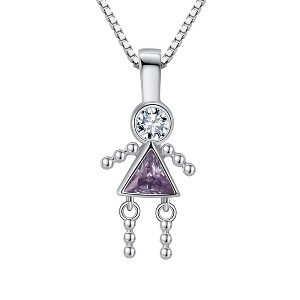 Little Girl or Boy Baby Birthstone Pendant Necklace for Mom or Grandma Ginger Lyne Collection - 1 of 4