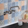 Sumerain Wall Mounted Kitchen Faucet, 2 Cross Handle Brushed Nickel 3" to 9" Adjustable Spread - image 3 of 4