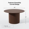 PexFix 46 inch Wood Round Dining Table Circle Kitchen Table with Wood Strip Base Modern Farmhouse Dinner Tables for Kitchen Living Room Walnut - 4 of 4