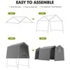 Carport Storage Shed,Portable Garage with Roll-up Zipper Door,Heavy Duty Waterproof Tarp,Storage for Motorcycle,Bike, Firewood,Garden Tools - 3 of 4