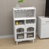 Racxily Bar Rack Cabinet with Detachable Wine Rack, Coffee Bar with glass door cabinet - 2 of 4