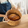 Vintiquewise Handwoven Wicker Bread Basket with Terracotta Warmer & Rope Handles for Home, Ideal for Sourdough, Rolls, Snacks & Baked Goods - 2 of 4