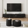 POVISON Mid-Century Modern TV Stand,Modern TV Console,Entertainment Center Media Console,with Openwork Iron Legs Black 118.11" - 3 of 4