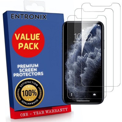 Entronix Clear Screen Protector Compatible with iPhone 11 Pro Max - 3-Piece Combo