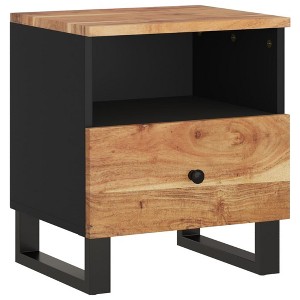 vidaXL Cabinet Storage Accent Nightstand End Table for Bedroom Solid Wood - 1 of 4