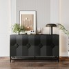 VYNXARIA Black Lacquered 4-Door Wooden Cabinet for Stylish Storage in Any Room - 2 of 4