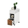 FurnitureR Mobile File Cabinet, Rolling Vertical Filing Cabinet with Drawer & Dual-Sided Storage Shelves, Wooden File Organizer White/Brown - 4 of 4