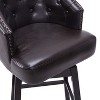 PAGED Swivel Bar Stool Set of 2 Upholstered Island Chairs with Wood Frame for Kitchen Island, Dining Room - 2 of 4