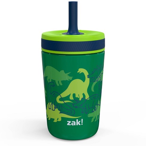 Zak Designs Kelso 15 oz Tumbler 2pc Set, (Campout) Non-BPA Leak-Proof Screw-On Lid with Straw Made of Durable Plastic and Silicone, Perfect Baby Cup