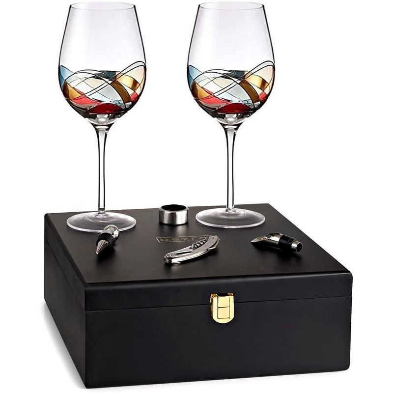Bezrat 2 Wine Glasses and Accessories Set, 1 of 9
