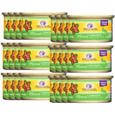 Wellness Minced Turkey Entree in Gravy Wet Cat Food - Case of 24/3 oz