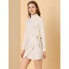 Allegra K Women's Faux Suede Tie Waisted Side Zipper A-Line Wrap Mini Short Skirt - 4 of 4