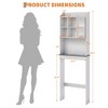 Over The Toilet Storage Cabinet, Space-Saving Above Bathroom Shelf Organizer with Adjustable Shelves and Glass Door - 2 of 4