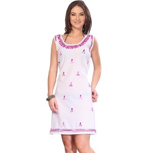 HAPPY BAY women's Vacation Casual Swim Holiday Beachwear Summer Beach Dress Short Hawaiian Bathing Suit Cover Ups for Women Large Pink Solid - 1 of 4