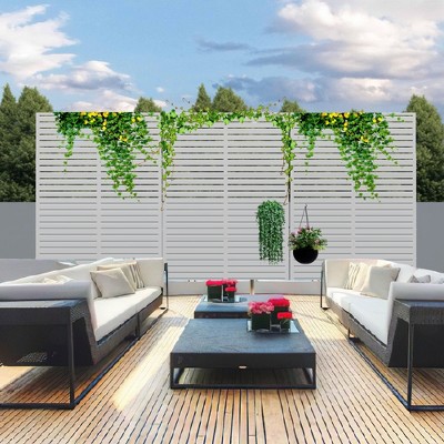PexFix 72 in. x 47 in. Outdoor Privacy Rectangle Screen Galvanized Steel Panel Divider in White