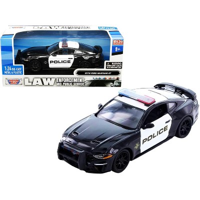 2018 Ford Mustang GT Police Black and White "Law Enforcement and Public Service" Series 1/24 Diecast Car by Motormax