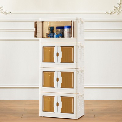 AZL1 Life Concept Utility Storage Bins M Size Foldable 4 Storage Box, for Versatile Home and Outdoor Organization, White, 19.8"*11.8"*11.8"