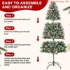 4FT/5FT/6FT/7FT Prelit Christmas Tree w/Lights - Premium Artificial Christmas Tree w/ Pine Cones & Berries Easy Assembly - 3 of 4