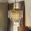 ALOADECOR 6-Lights Modern 3-Tier Round Crystal Fringe Chandelier - 3 of 4