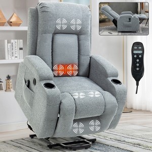 KWPZQEB Power Lift Recliner Chair, Medium Single Motor Glider Rocker Recliner with USB Charging Port, Massage & Heat for Living Room, Bedroom - 1 of 4