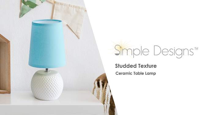 Studded Texture Ceramic Table Lamp - Simple Designs, 2 of 11, play video