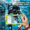 Waterproof Diving Phone Case (50FT/15M) for iPhone 11-16 Pro Max & Galaxy S22-S25, Supports Underwater Photo/Video - Yellow - 3 of 4