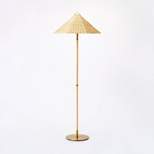 Floor Lamp with Tapered Rattan Shade Brown - Threshold™ designed with Studio McGee