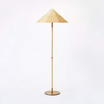 Floor Lamp Gold Iron with Tapered Rattan Shade - Threshold™ designed with Studio McGee