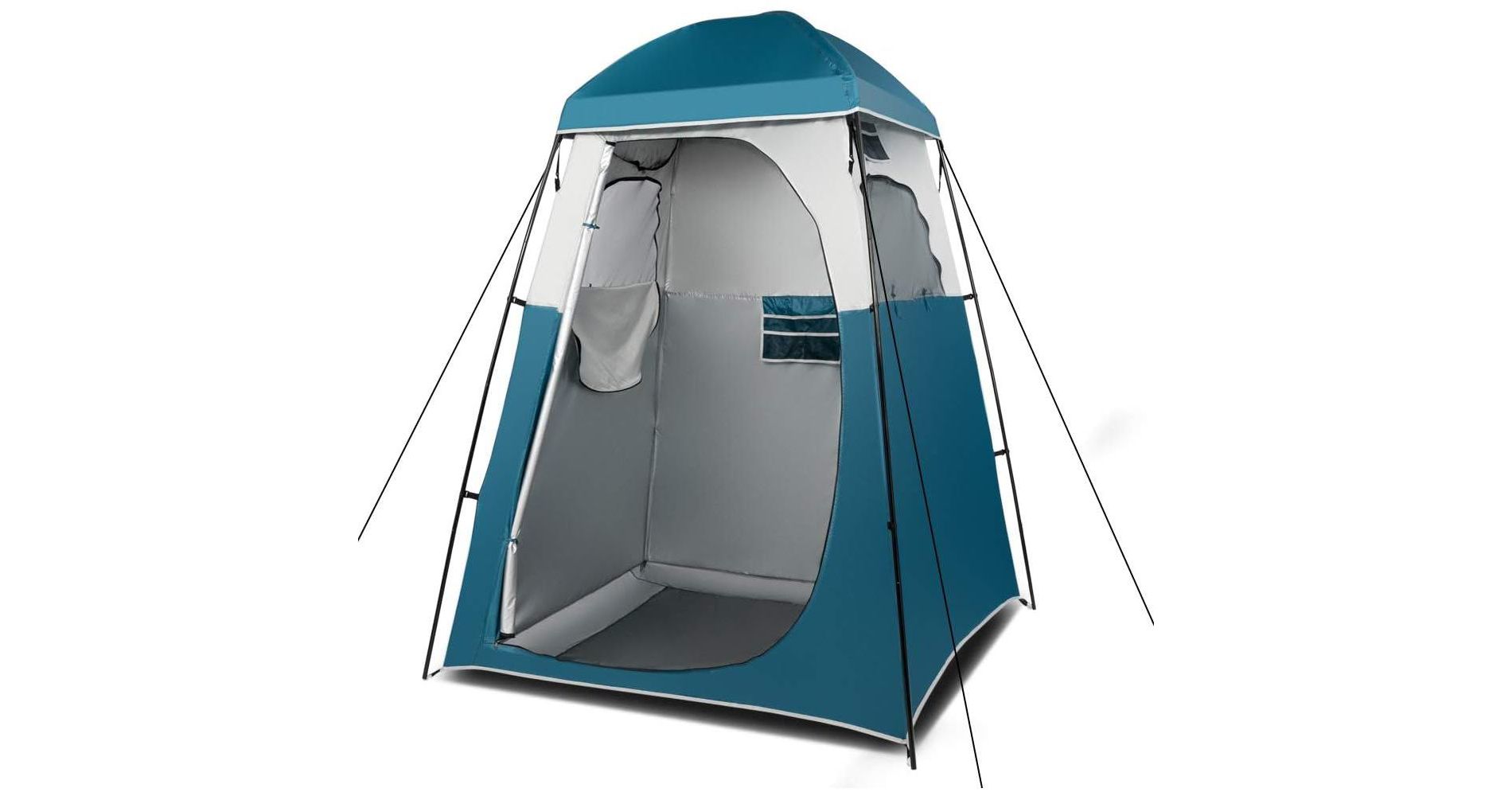 VINGLI 6.7FT Shower Tent, Changing Room Tent for Portable Toilet, with Mesh Floor and Carrying Bag, Lightweight & Sturdy