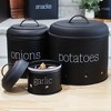 AuldHome Design Potatoes, Onions and Garlic Canister Set; Farmhouse Enamelware Vegetable Storage - 2 of 4