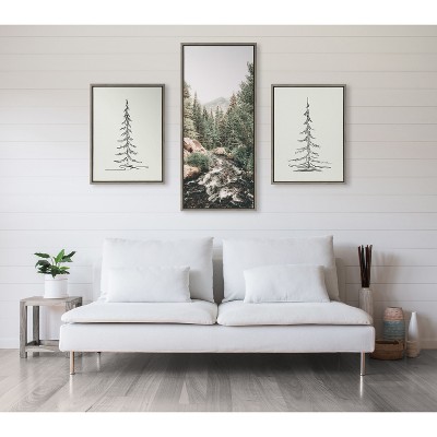 Meet Me Here Vertical Landscape Canvas Print with Gray Frame