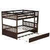 YOOCOZZ Full Over Full Rubber Wood Bunk Bed with Twin Size Trundle,Ladder and Guardrails,Convertible to 2 Full Size Beds - 2 of 4