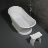 ALFI Arched White Matte Solid Surface Resin Bathroom / Shower Stool - 3 of 4