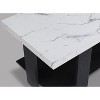 Gray 3-Piece Cocktail Set White Faux Marble Table Top Coffee Table and Two Matching End Tables Living Room Wooden Furniture White Black - 4 of 4
