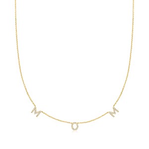 Ross-Simons 0.20 ct. t.w. Diamond "Mom" Station Necklace in 18kt Gold Over Sterling - 1 of 3