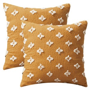 REGALWOVEN Jacquard Pattern Decoration Throw Pillow Cover for Modern Home Sofa Bed 2 Pcs - 1 of 4