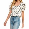 Women's Polka Dot Print Scoop Top - TCEC - 2 of 4